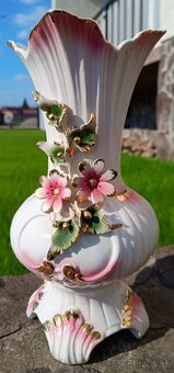 TALIANSKÁ KERAMICKÁ VÁZA S KVETMI, VÝŠKA 33CM - 3