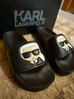 karl lagerfeld platform black luxusne stylove damske slapky - 3
