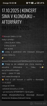 Sima koncert 17.10. Klondajk Kolacin 2ks VIP - 3