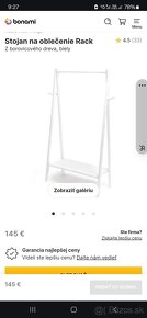 Vešiak na oblecenie,vesiak drevený biely - 3