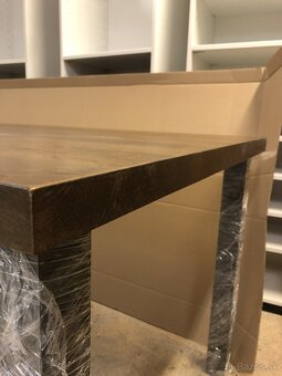 Masívny bukový stôl 160×85 cm-ručná výroba-morený - 3