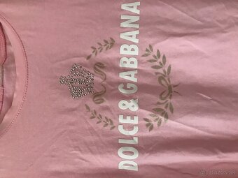 DOLCE&GABBANA pudrove damske tricko S/M - 3