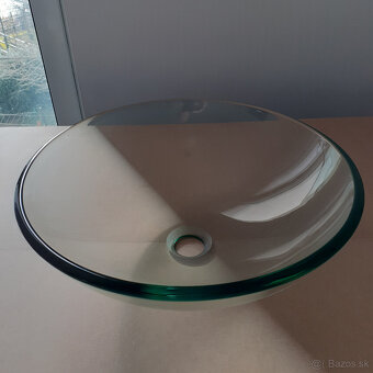 Sklenené umývadlo 42 cm – nové, tvrdené sklo, na dosku - 3