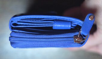 Pekná modrá kožená peňaženka - 3