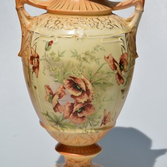 Starožitná veľká porcelánová váza - Maky - 3
