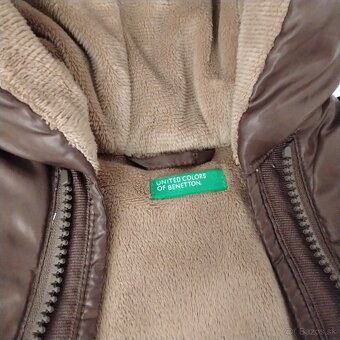 Benetton teplučký praktický overal/fusak čokoládová farba - 3