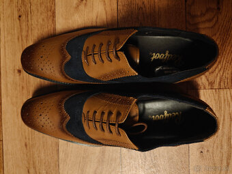 RedFoot NAVY & TAN GATSBY BROGUE topánky EU 44✅ - 3