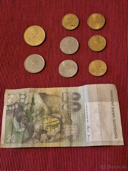 Slovenské korunové mince a 20 Sk bankovka - 3