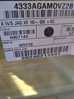 NOVÉ ČELNÉ SKLO SO SENZOROM JAGUAR XF 2008-2015 OE AGC - 3
