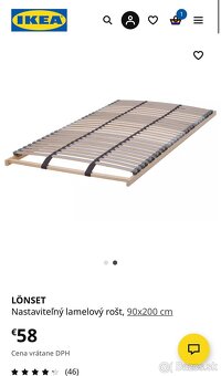 Postel IKEA + nastaviteľný rošt - 3