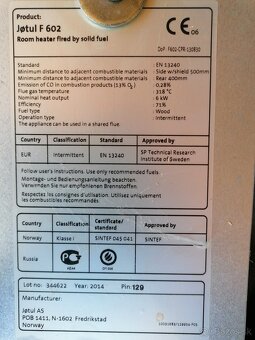 Predám liatinové kachle Jotul - 3