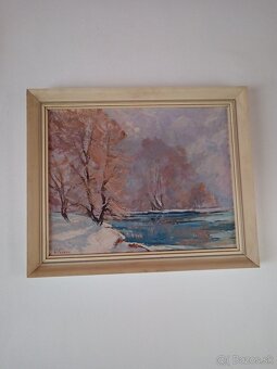 Obrazy, maľované, rám, starožitnosti - 3