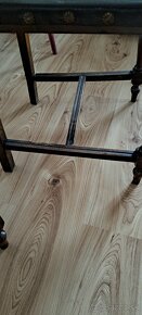 starožitné stoličky s koženým poťahom - 3