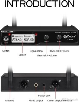 Bezdrôtový mikrofónny systém Debra Audio PRO VM302 - 3