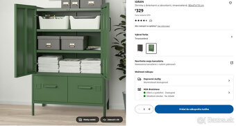IKEA IDÅSEN Skrinka s dvierkami, tmavozelená, 80x47x119 - 3