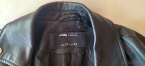 Čierna bunda Sinsay z eko-kože XS - 3