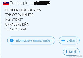 Predám 3 dňový lístok na Rubicon festival Classic - 3