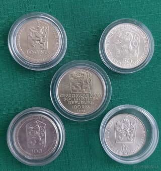 Strieborné pamätné mince ČSR, 1970, 1978, 1985, 1989, 1990 - - 3