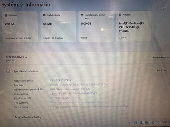 Notebook Lenovo IdeaPad 100 N3540 / 8GB RAM / 256GB SSD - 3