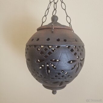 Orientálny keramický lampáš na zavesenie - 3