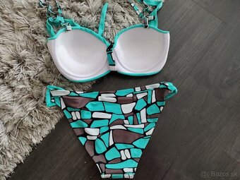 Dvojdielne plavky push up. S/L,M/38. Mentolová - 3