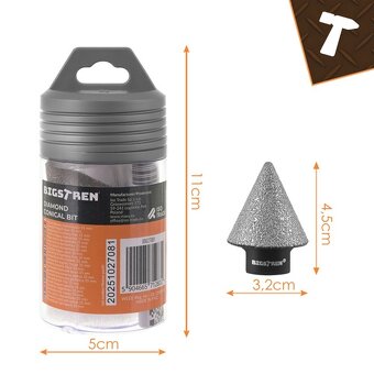 Diamantová kužeľová frézka - 3