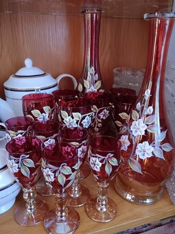 Porcelán Farebné šálky, trojsety, Rubinove sklo - 3