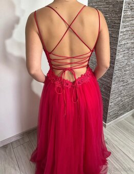 Červené spoločenské šaty 38/M - 3