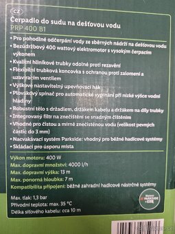 Úplne nové Parkside čerpadlo na daždovú vodu, napr. do sudu. - 3