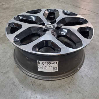 Hliníkové RENAULT disky 4x100 R17 6,5J ET40 - 3