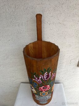 Drevene rucne malovane vedro nadoba - 3