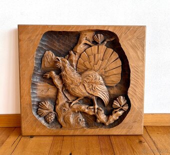 Starý vyřezávaný dřevěný obraz - 3