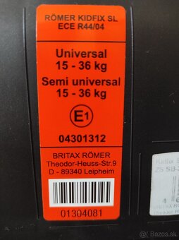 Predám autosedačku ROMER Kidfix SL Black - 3
