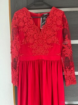 Červené spoločenské šaty 40/L - 3