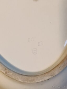 Ručne maľovaná porcelánova starožitná misa - 3