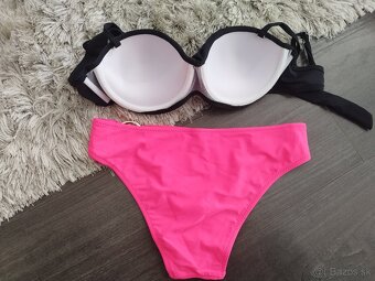 Dvojdielne plavky L/40 čierna + cyklámenová - 3