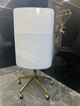 NOVÁ kancelárska stolička béžovo-zlatá Luxury Premium POHODL - 3