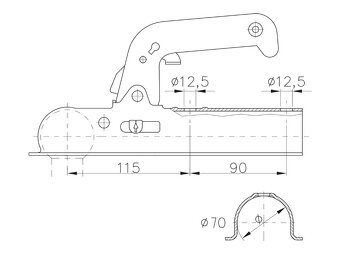 Ťažný kĺb spojka na prívesný vozík 750kg - 3