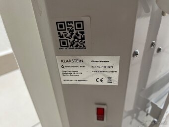 Predám plne funkčný biely elektrický sklenený konvektor Klar - 3