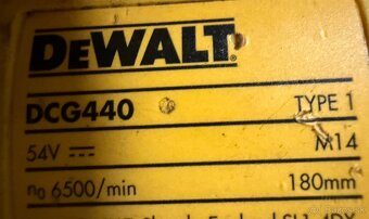 Dewalt aku uhlova bruska DCG440 54V - 3