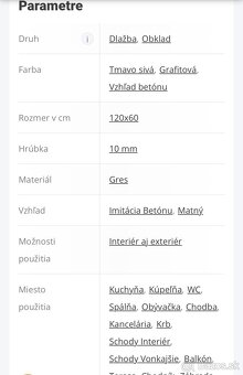 Dlažba gres antracit 60x120 - 3