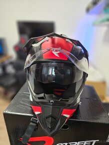 Enduro prilba Street Racer Tracker čierno-červená - 3
