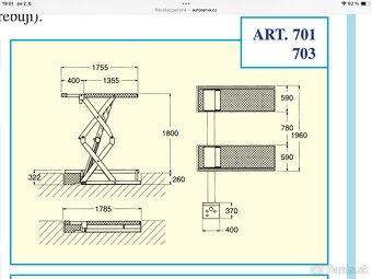 Zdvihak OMCN 701 noznicovy podurovnovy zdvihak 2,5T - 3