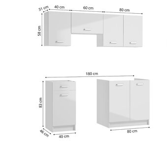 Kuchynská linka s pracovnou doskou a drezom - 3