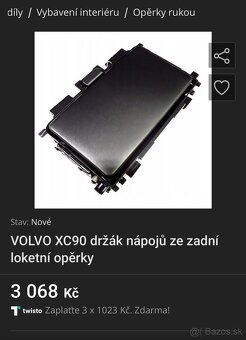 Držák nápojů Volvo xc90 - 3