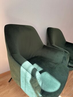 Zelené zamatové kreslá 2ks - 3