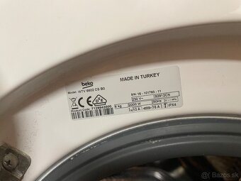Predám pračku Beko WTV 6602 CS B0 na diely - 3