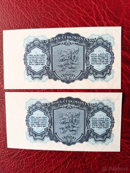 3-Kčs-1953 UNC čisla idúce po sebe  - 3