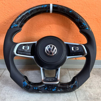 VOLANT VOLKSWAGEN R RLINE GTD GTI - KOZA / Modry KARBÓN - 3