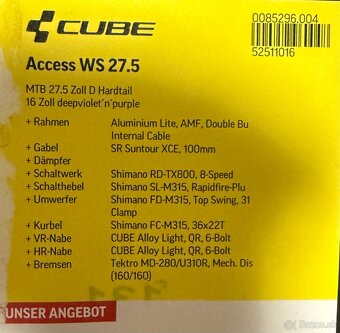 Predám horsky bicykel Cube Access WS 27,5 "S” - 3